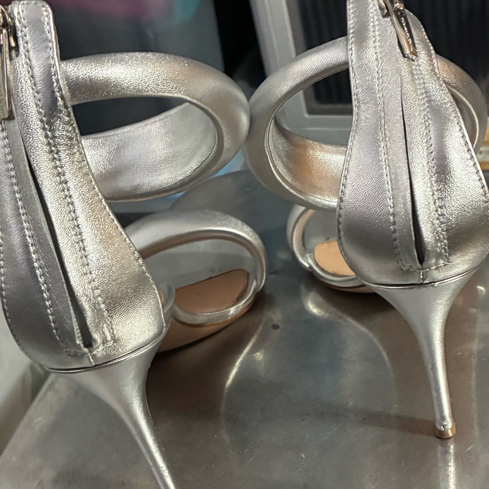 Gianvito Rossi Metallic Silver Heels